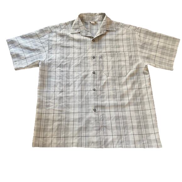 Vintage 90s CalTop Button Up Shirt Men’s Gray Plaid Flannel USA Made Size 3XL - Picture 1 of 5